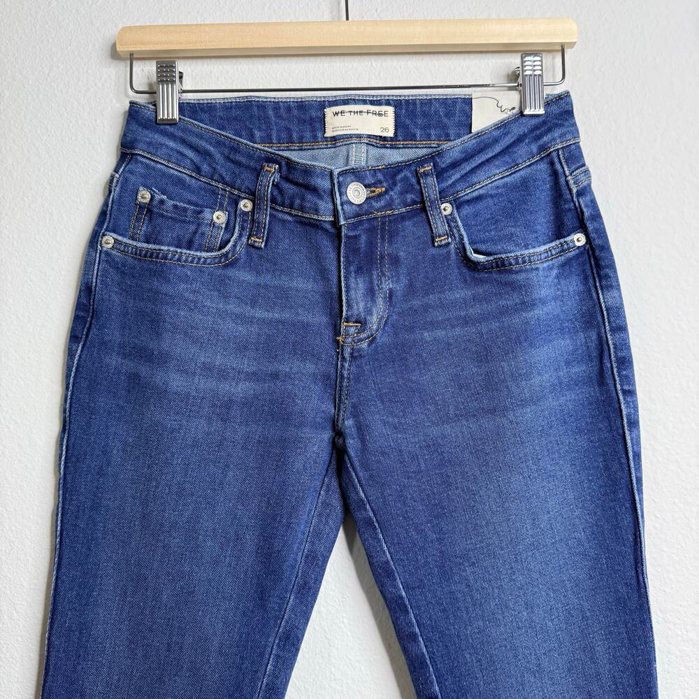 Free People flare pants low-rise jeans stretchy boho bell bottoms 26 - Picture 4 of 9